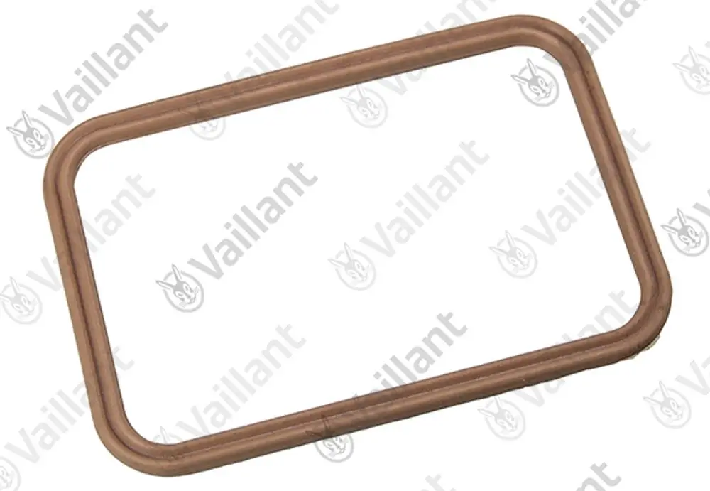 Kupferdichtung in rechteckiger Form, passend für Vaillant Produkte, zur dichternden Abdichtung von Verbindungen in Heizungsanlagen.